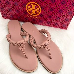 Tory Burch Braided Benton Leather Thong Sandals